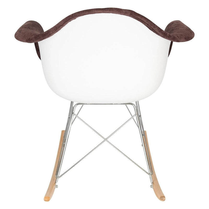 Fauteuil d'appoint à bascule en velours pour chambre d'enfant et salon