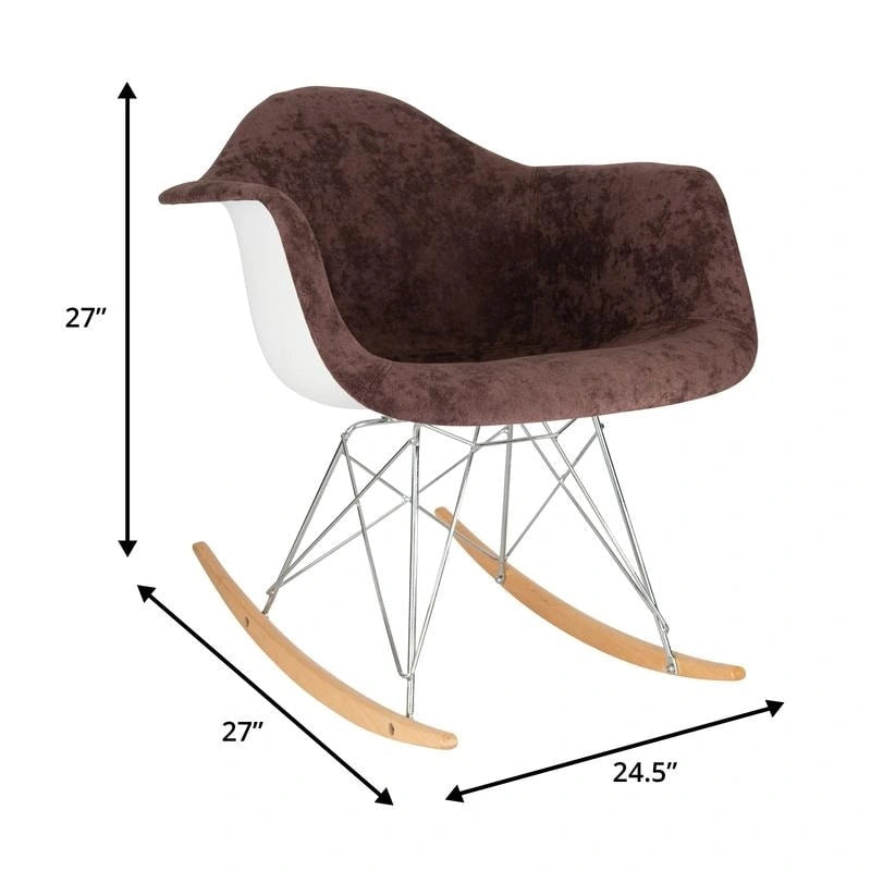 Fauteuil d'appoint à bascule en velours pour chambre d'enfant et salon