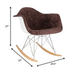 Fauteuil d'appoint à bascule en velours pour chambre d'enfant et salon
