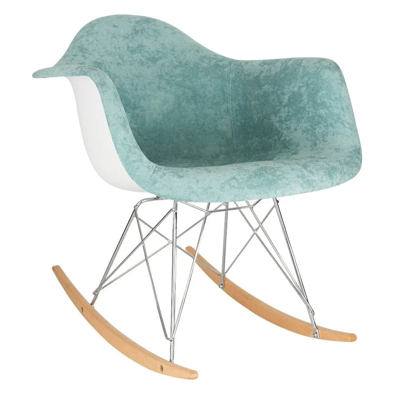 Fauteuil d'appoint à bascule en velours pour chambre d'enfant et salon
