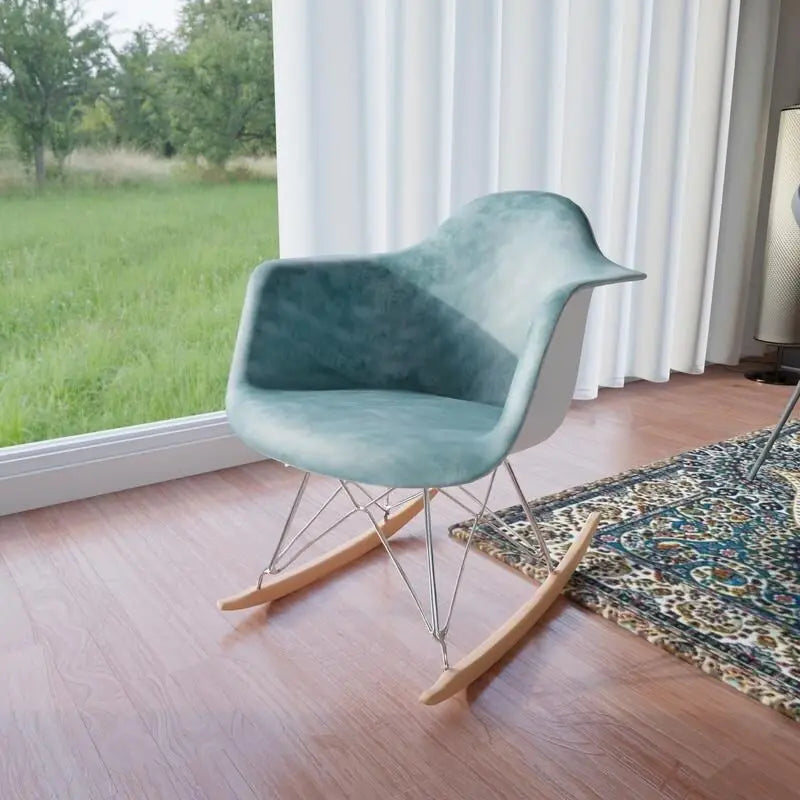 Fauteuil d'appoint à bascule en velours pour chambre d'enfant et salon