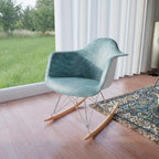 Fauteuil d'appoint à bascule en velours pour chambre d'enfant et salon