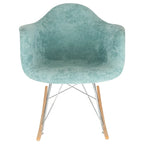 Fauteuil d'appoint à bascule en velours pour chambre d'enfant et salon