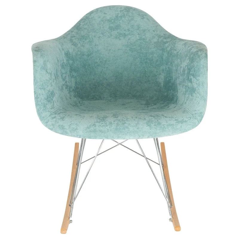 Fauteuil d'appoint à bascule en velours pour chambre d'enfant et salon