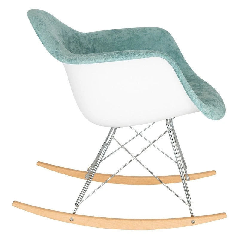 Fauteuil d'appoint à bascule en velours pour chambre d'enfant et salon