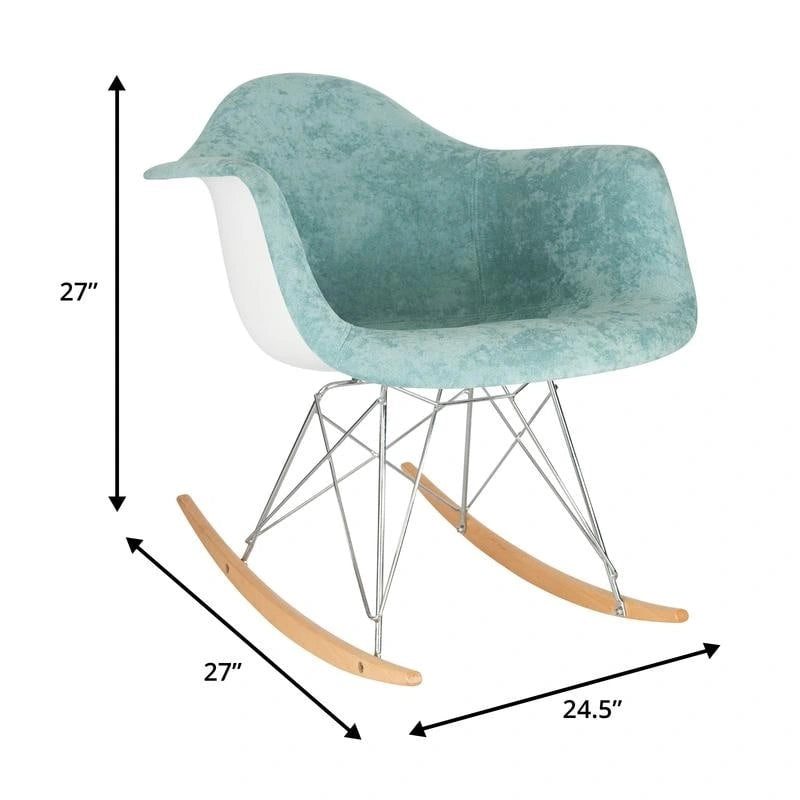 Fauteuil d'appoint à bascule en velours pour chambre d'enfant et salon