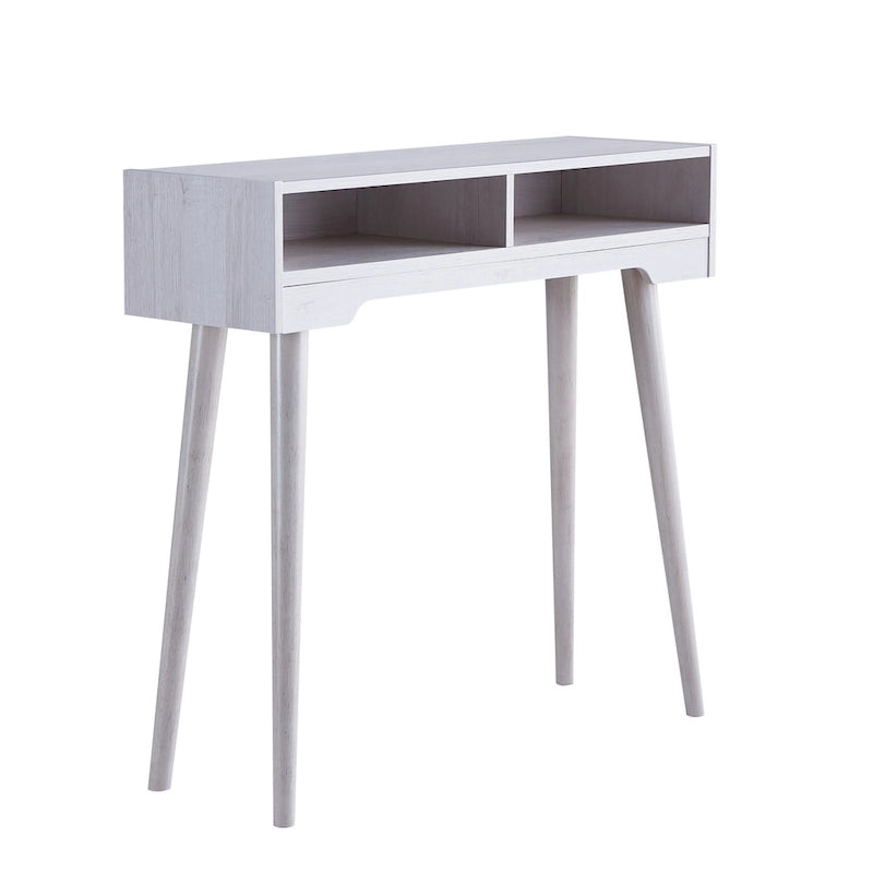 Console 2 étagères moderne du milieu du siècle avec pieds évasés