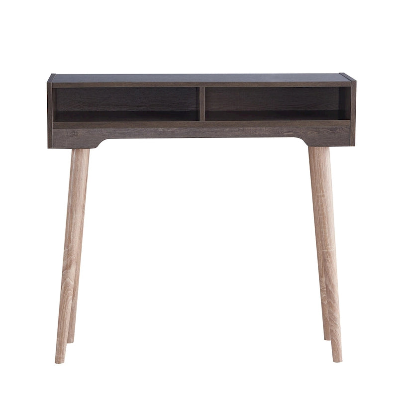 Console 2 étagères moderne du milieu du siècle avec pieds évasés