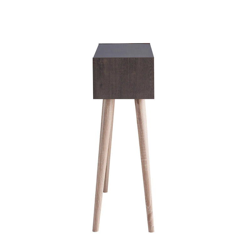 Console 2 étagères moderne du milieu du siècle avec pieds évasés