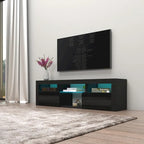 Meuble TV flottant mural avec éclairage LED 16 couleurs, 160 cm