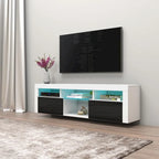 Meuble TV flottant mural avec éclairage LED 16 couleurs, 160 cm