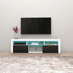 Meuble TV flottant mural avec éclairage LED 16 couleurs, 160 cm