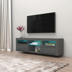 Meuble TV flottant mural avec éclairage LED 16 couleurs, 160 cm