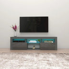Meuble TV flottant mural avec éclairage LED 16 couleurs, 160 cm