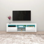 Meuble TV flottant mural avec éclairage LED 16 couleurs, 160 cm