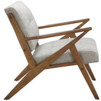 Fauteuil d'appoint rembourré Mid-Century avec accoudoirs inclinés en bois
