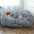 Pouf de salon géant en fausse fourrure de renard – Fauteuil ultra-moelleux surdimensionné