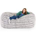 Pouf de salon géant en fausse fourrure de renard – Fauteuil ultra-moelleux surdimensionné