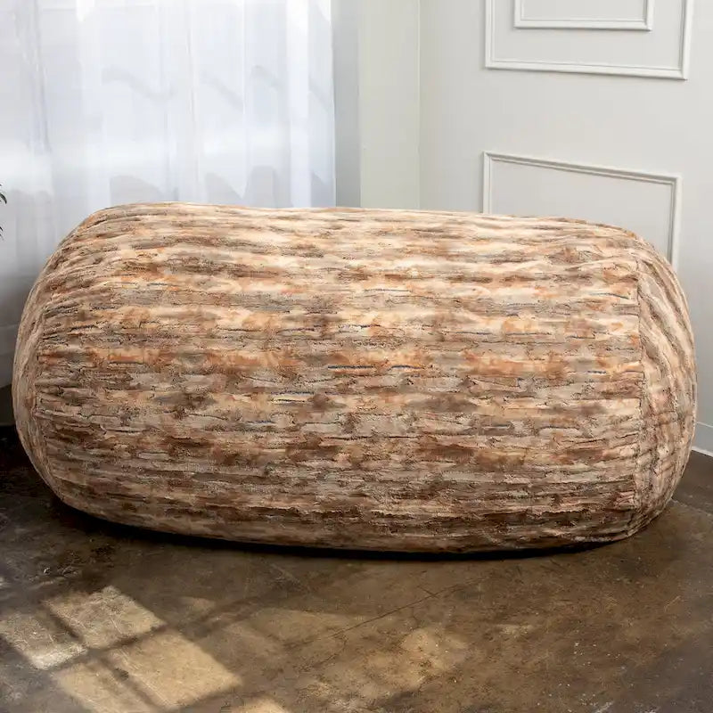 Pouf de salon géant en fausse fourrure de renard – Fauteuil ultra-moelleux surdimensionné