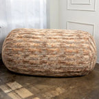 Pouf de salon géant en fausse fourrure de renard – Fauteuil ultra-moelleux surdimensionné