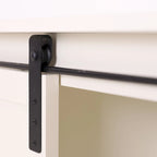 Meuble de rangement de salle de bain sur pied de style ferme avec porte coulissante – 3 étagères