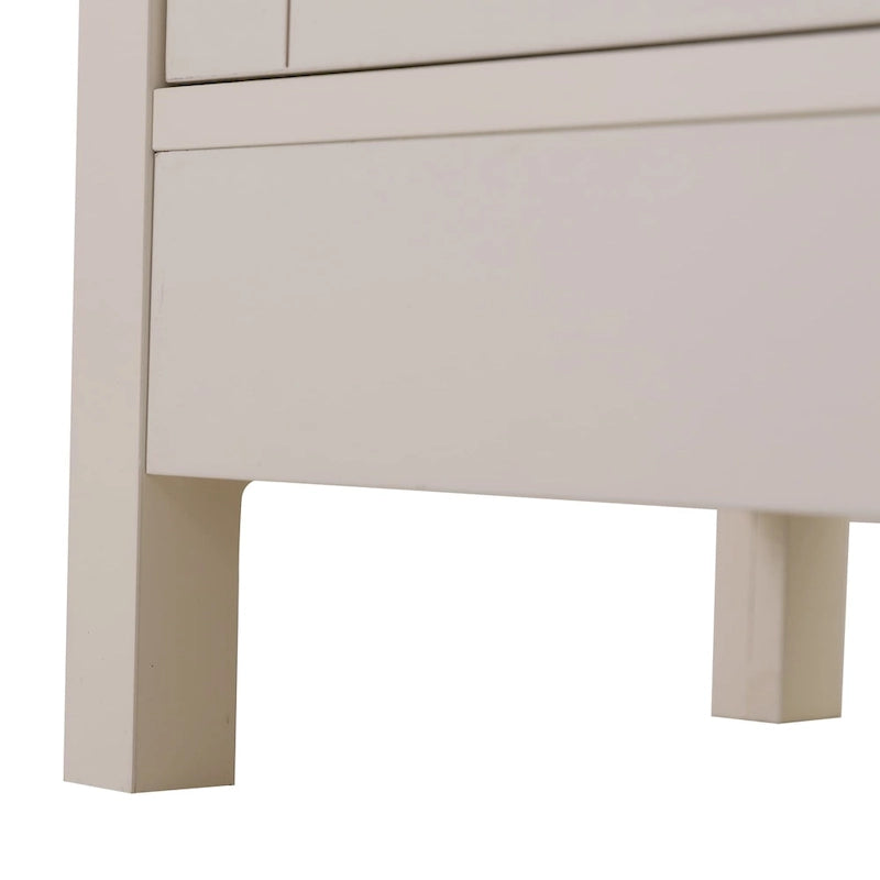 Meuble de rangement de salle de bain sur pied de style ferme avec porte coulissante – 3 étagères