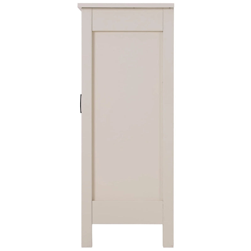 Meuble de rangement de salle de bain sur pied de style ferme avec porte coulissante – 3 étagères