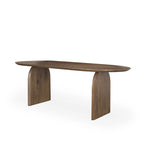Isla Oval Dining Table w/Dark Brown Wood Top & Arched Legs - 86.5L x 39.0W x 30.0H