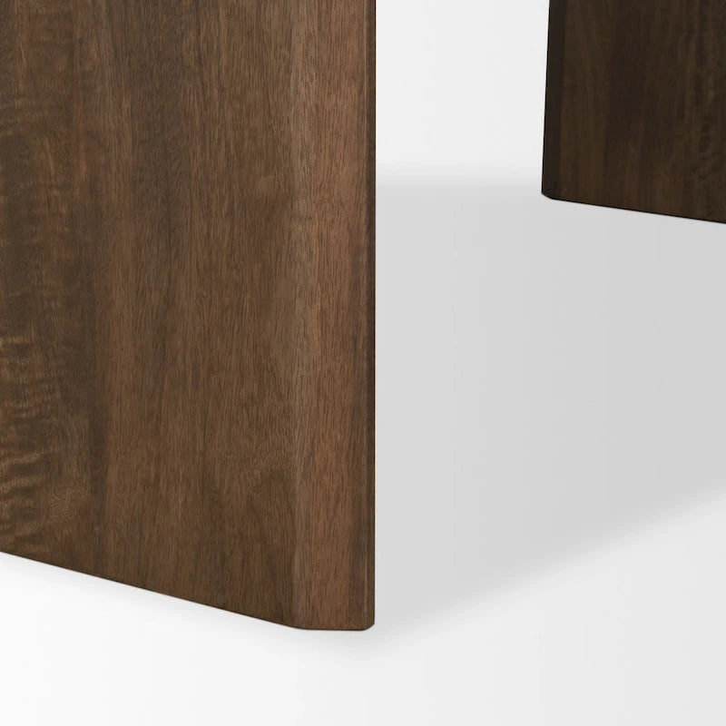 Table à manger ovale en bois massif avec pieds arqués – 6 places