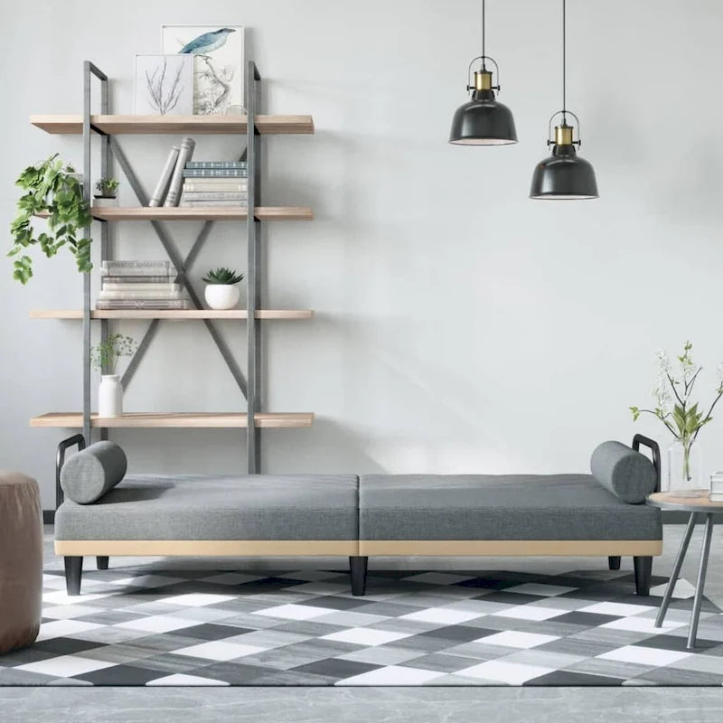 Canapé-lit avec dossier et accoudoirs réglables – Causeuse en tissu de 205 cm
