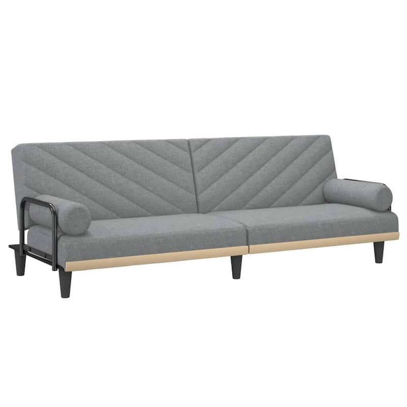 Canapé-lit avec dossier et accoudoirs réglables – Causeuse en tissu de 205 cm