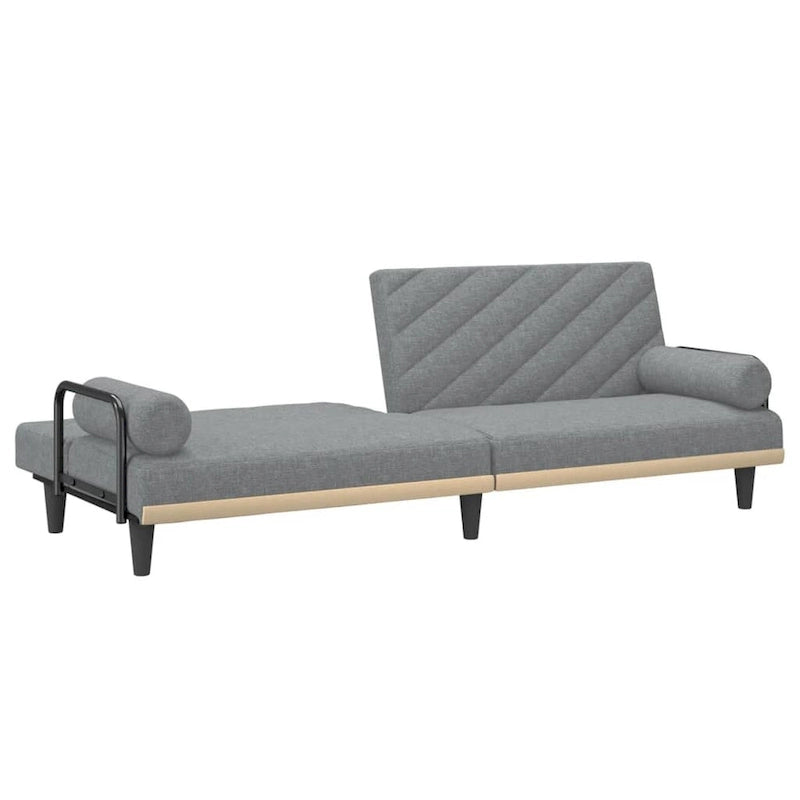 Canapé-lit avec dossier et accoudoirs réglables – Causeuse en tissu de 205 cm