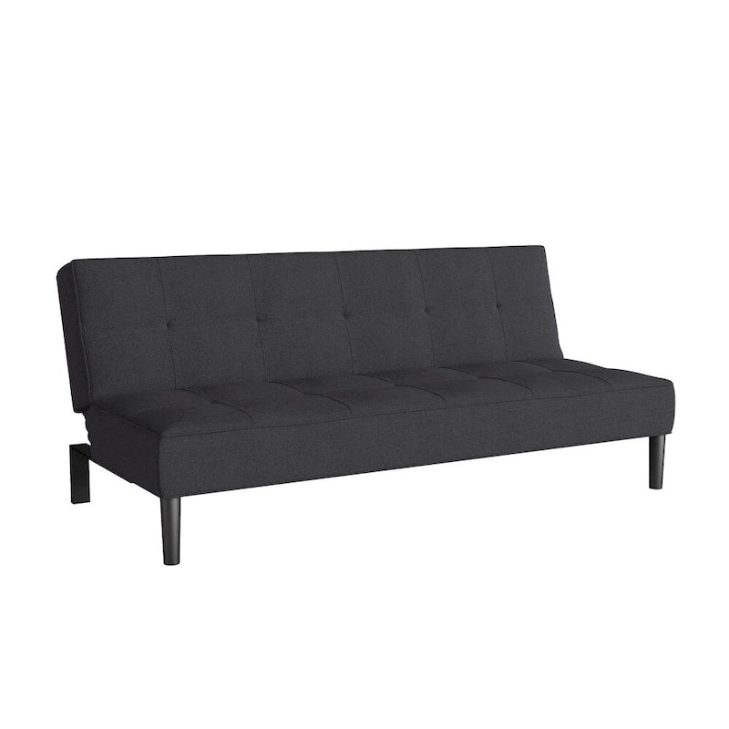 Canapé-lit futon convertible avec matelas texturé capitonné – Inclinable en 2 positions