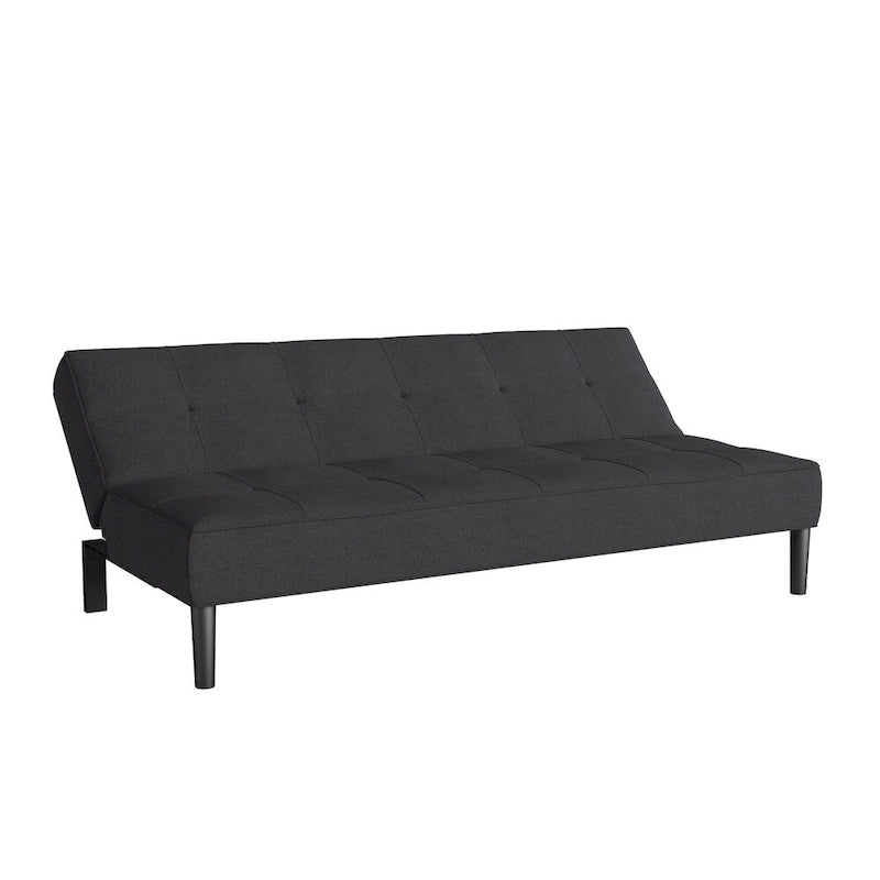 Canapé-lit futon convertible avec matelas texturé capitonné – Inclinable en 2 positions
