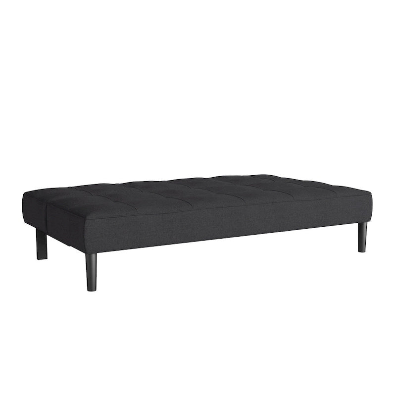 Canapé-lit futon convertible avec matelas texturé capitonné – Inclinable en 2 positions