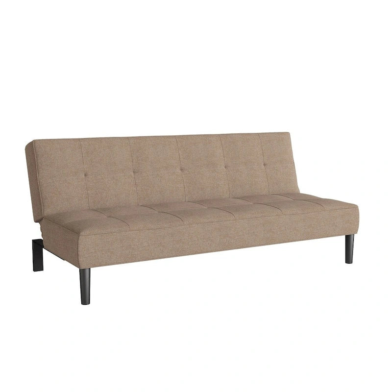 Canapé-lit futon convertible avec matelas texturé capitonné – Inclinable en 2 positions