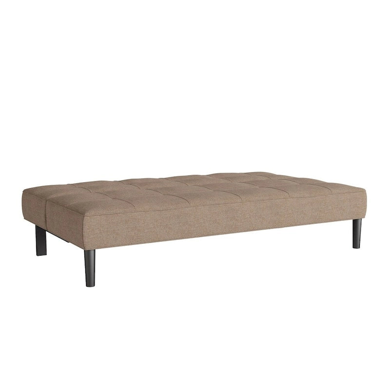 Canapé-lit futon convertible avec matelas texturé capitonné – Inclinable en 2 positions