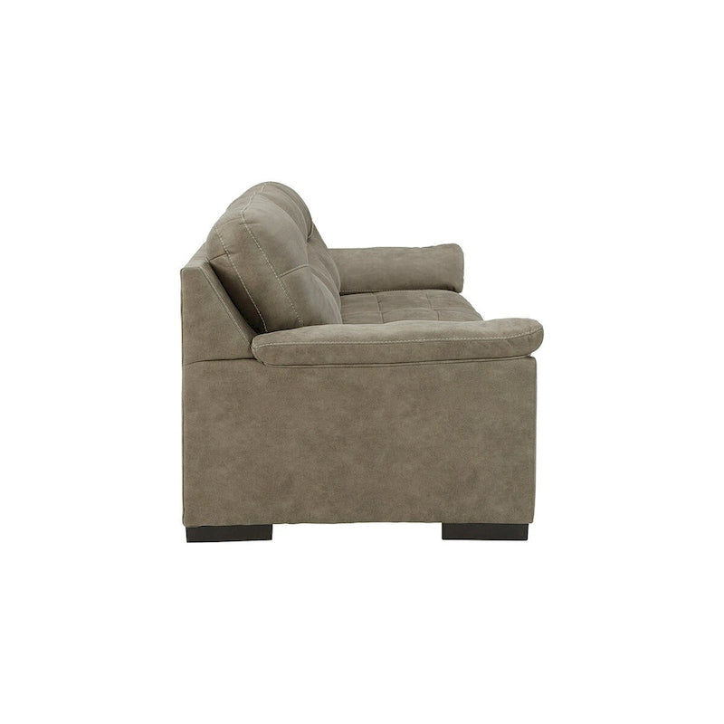 Canapé en faux cuir capitonné avec accoudoirs rembourrés – Canapé 3 places pour salon