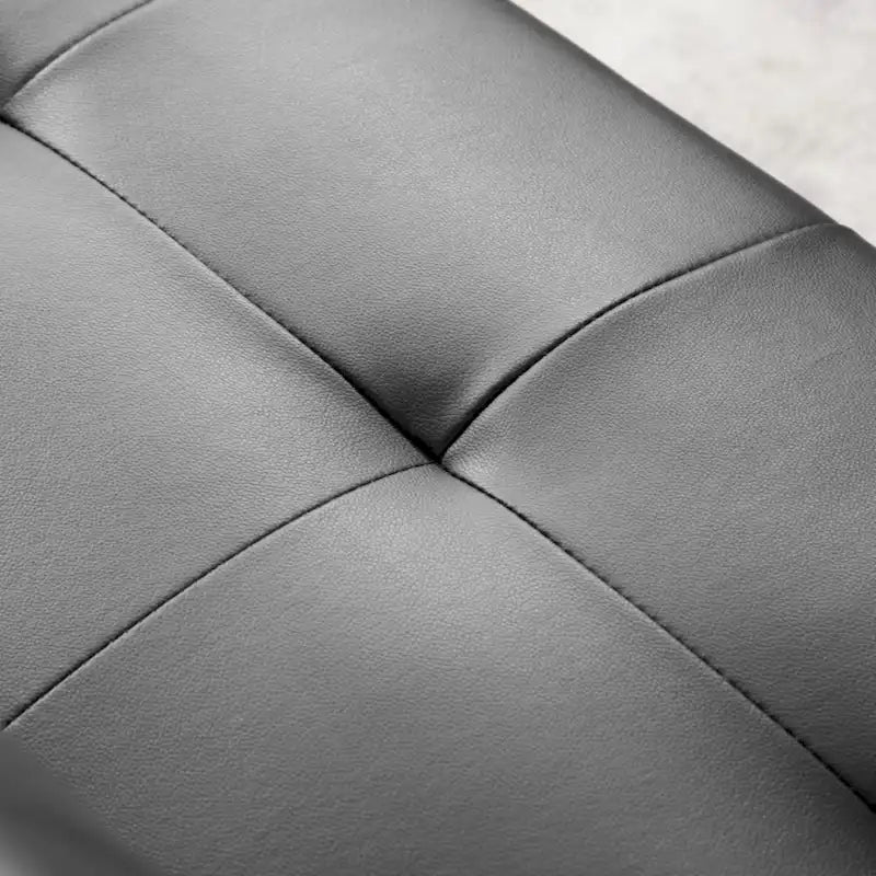Canapé-lit futon convertible en similicuir avec dossier réglable et porte-gobelets — Noir