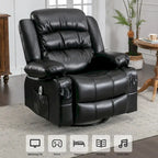 Fauteuil inclinable pivotant et massant, avec fonction de chauffage et port de chargement USB