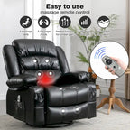 Fauteuil inclinable pivotant et massant, avec fonction de chauffage et port de chargement USB