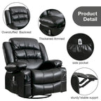 Fauteuil inclinable pivotant et massant, avec fonction de chauffage et port de chargement USB