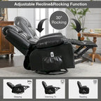 Fauteuil inclinable pivotant et massant, avec fonction de chauffage et port de chargement USB
