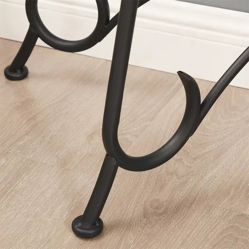 Table basse en verre trempé avec structure en métal noir