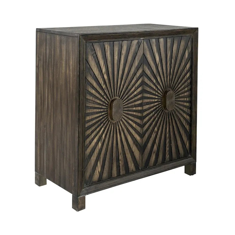 Meuble d'appoint à vin 2 portes avec motif étoile