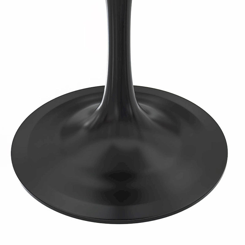 Table à manger carrée en résine avec pied central en acier blanc