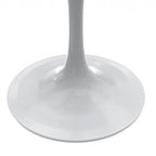 Table à manger carrée en résine avec pied central en acier blanc