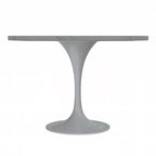 Table à manger carrée en résine avec pied central en acier blanc