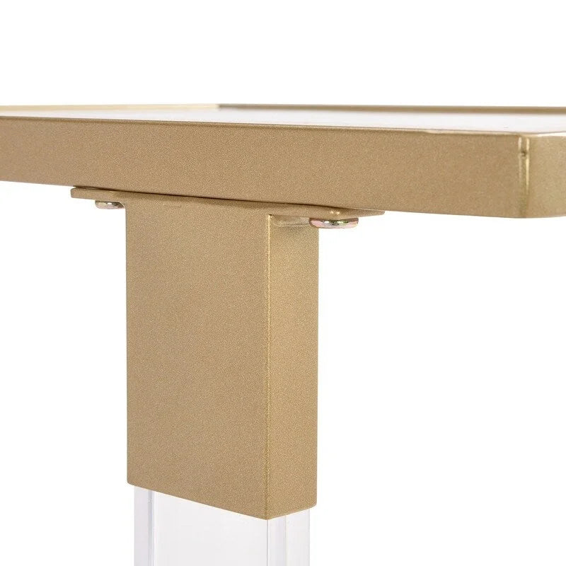 Table d'appoint en C avec plateau en verre trempé, surface inclinable et roulettes verrouillables