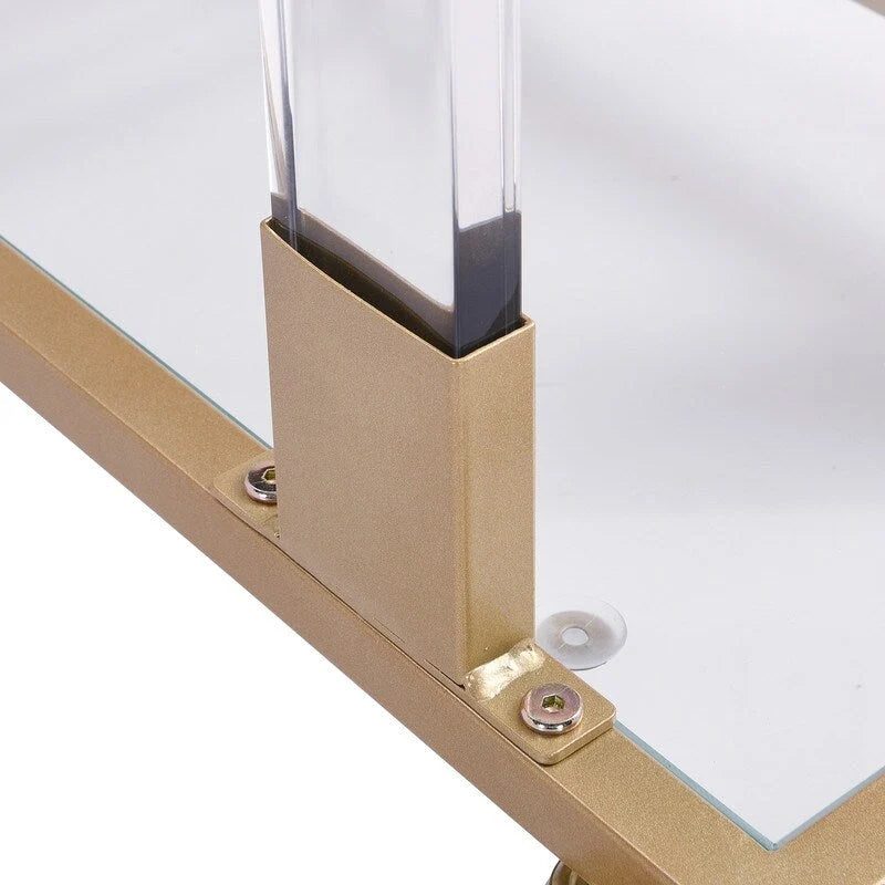 Table d'appoint en C avec plateau en verre trempé, surface inclinable et roulettes verrouillables